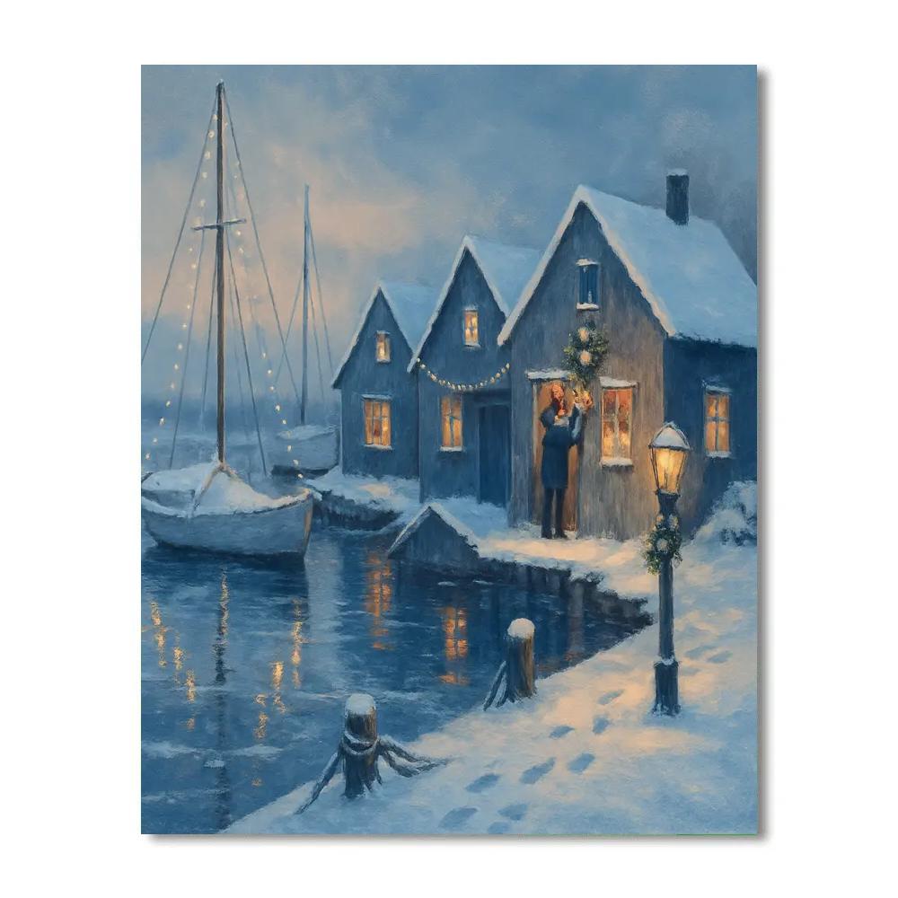 Mistletoe Overlooking Harbor paint by number