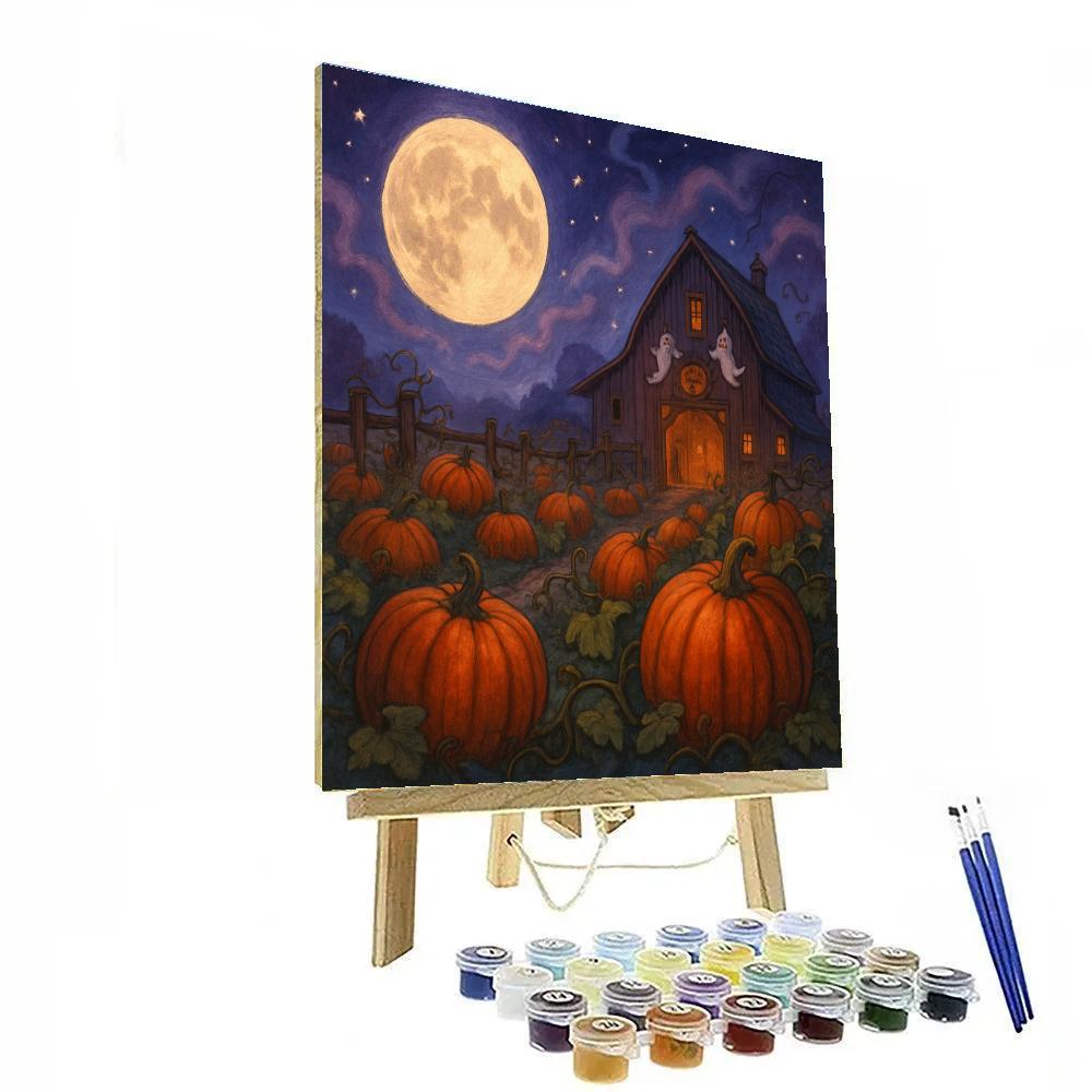 Moonlit Pumpkin Hollow paint by number