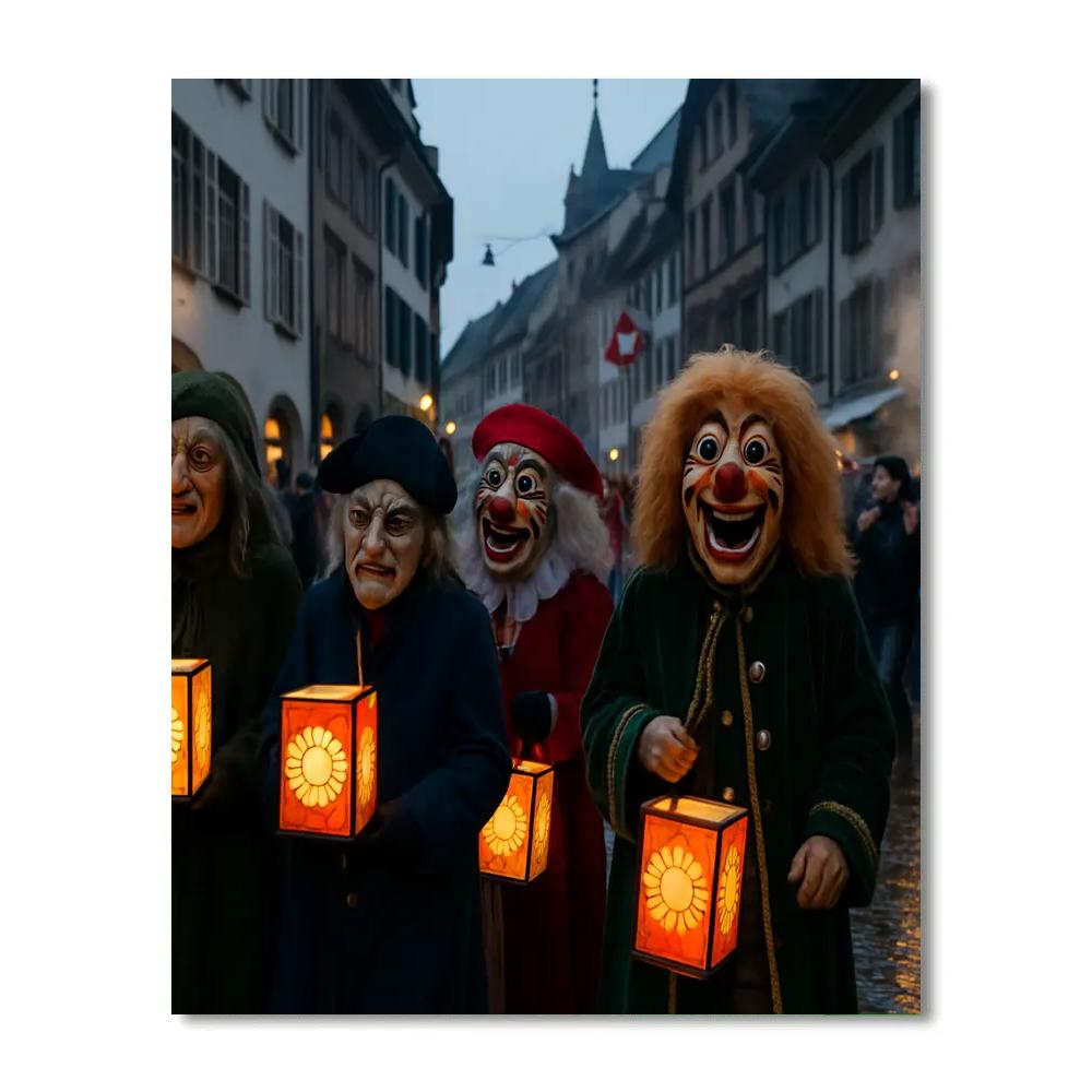 Basel Fasnacht Parade paint by number