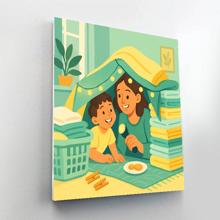 Laundry Day Blanket Fort paint by color