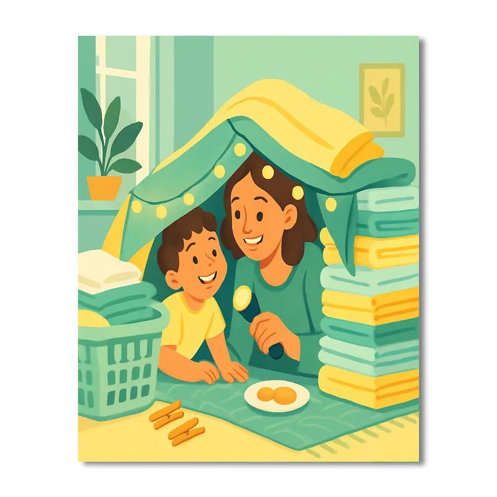 Laundry Day Blanket Fort paint by color