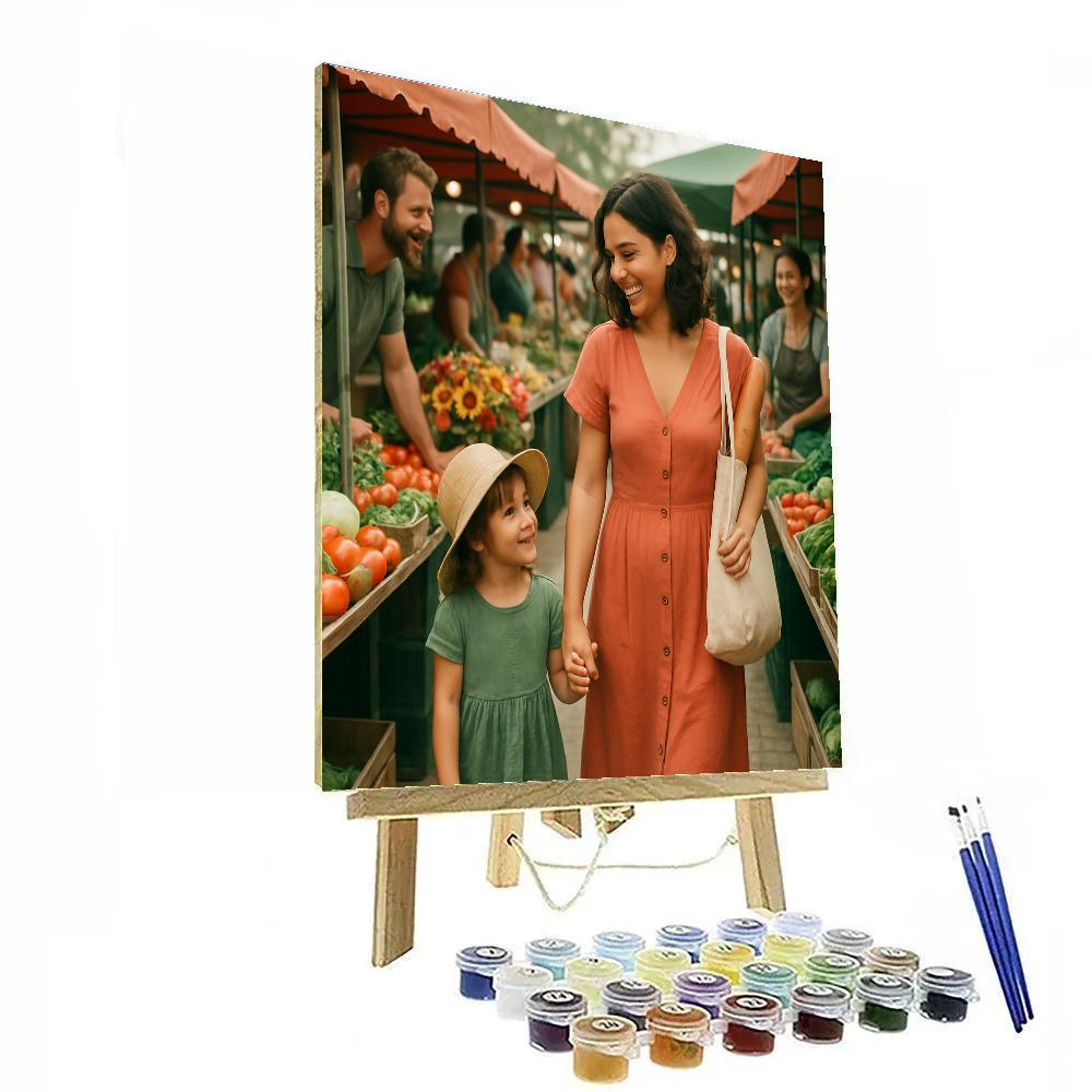 Holding Hands At The Farmers Market Painting by numbers kit