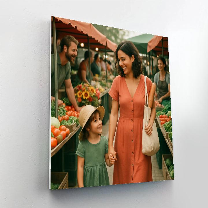 Holding Hands At The Farmers Market Painting by numbers kit