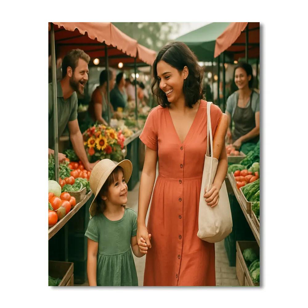 Holding Hands At The Farmers Market Painting by numbers kit