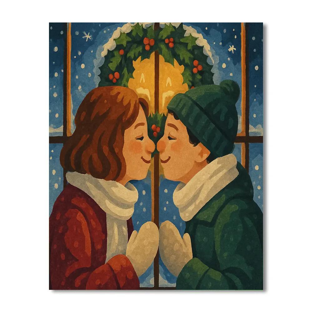 Snowy Window Wish Painting by numbers kit