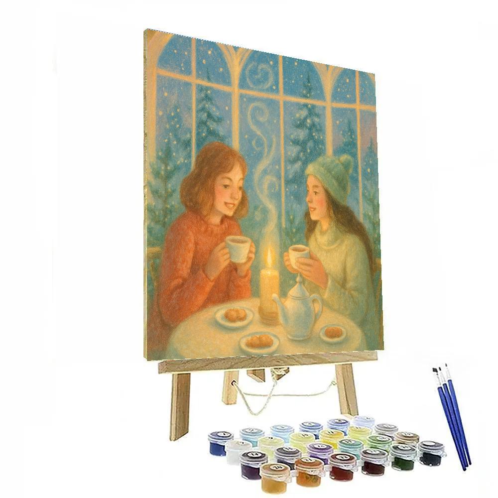 Snowbound Tea For Two Paint by numbers art