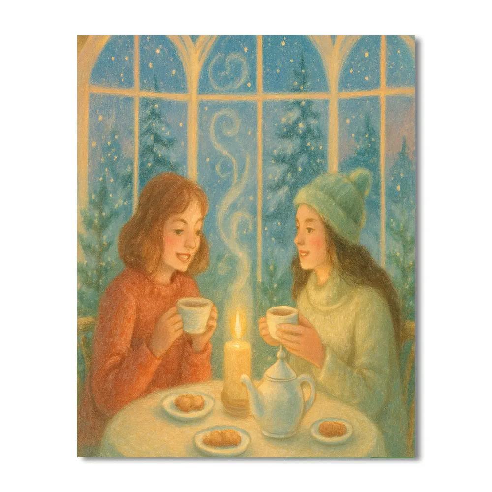 Snowbound Tea For Two Paint by numbers art