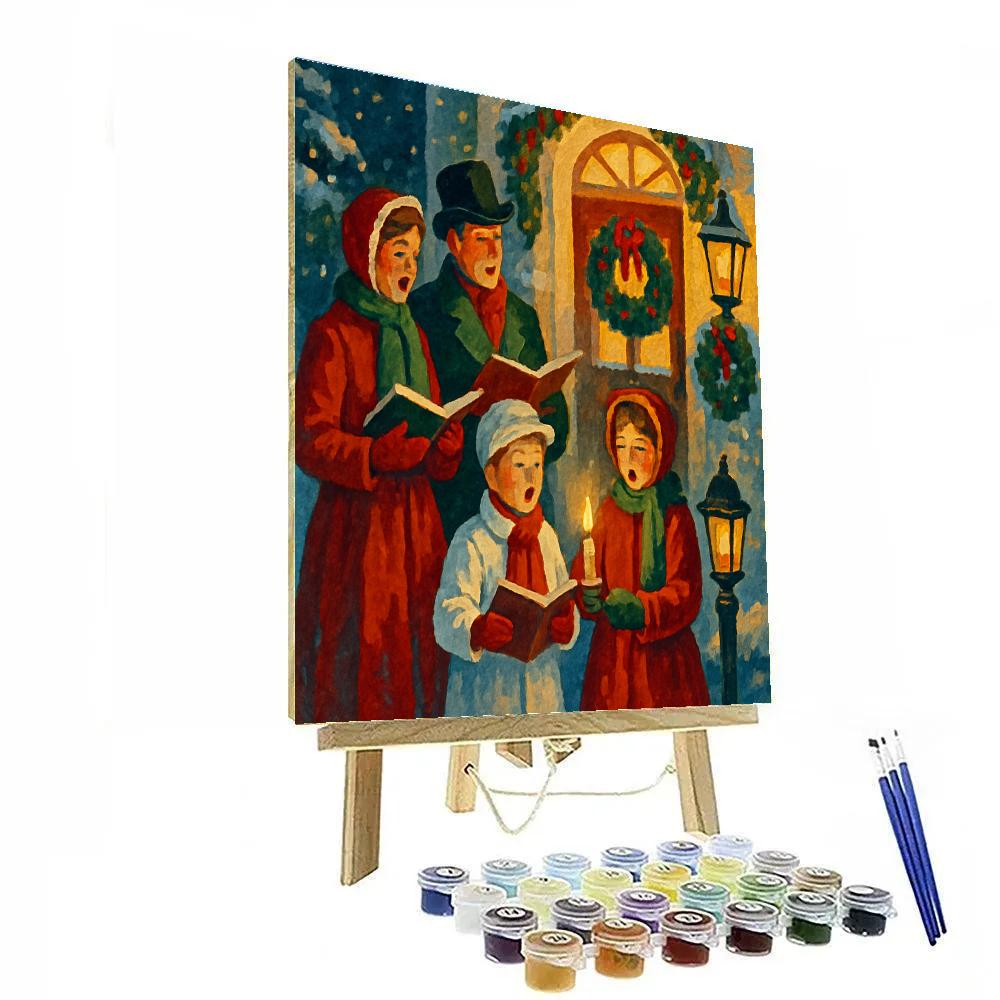 Frosted Window Carolers Paint by numbers kits