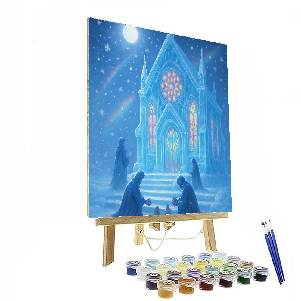 Glimmering Ice Chapel Paint by numbers art