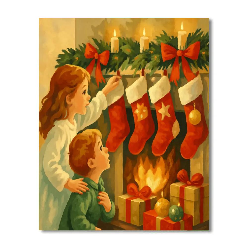 Sparkling Stocking Moments Paint by numbers kits
