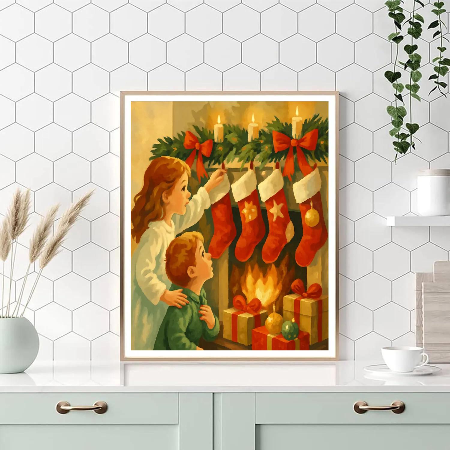 Sparkling Stocking Moments Paint by numbers kits