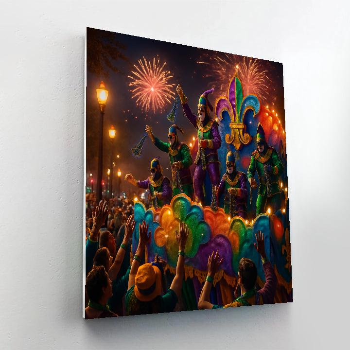 Mardi Gras Night Parade paint by numbers