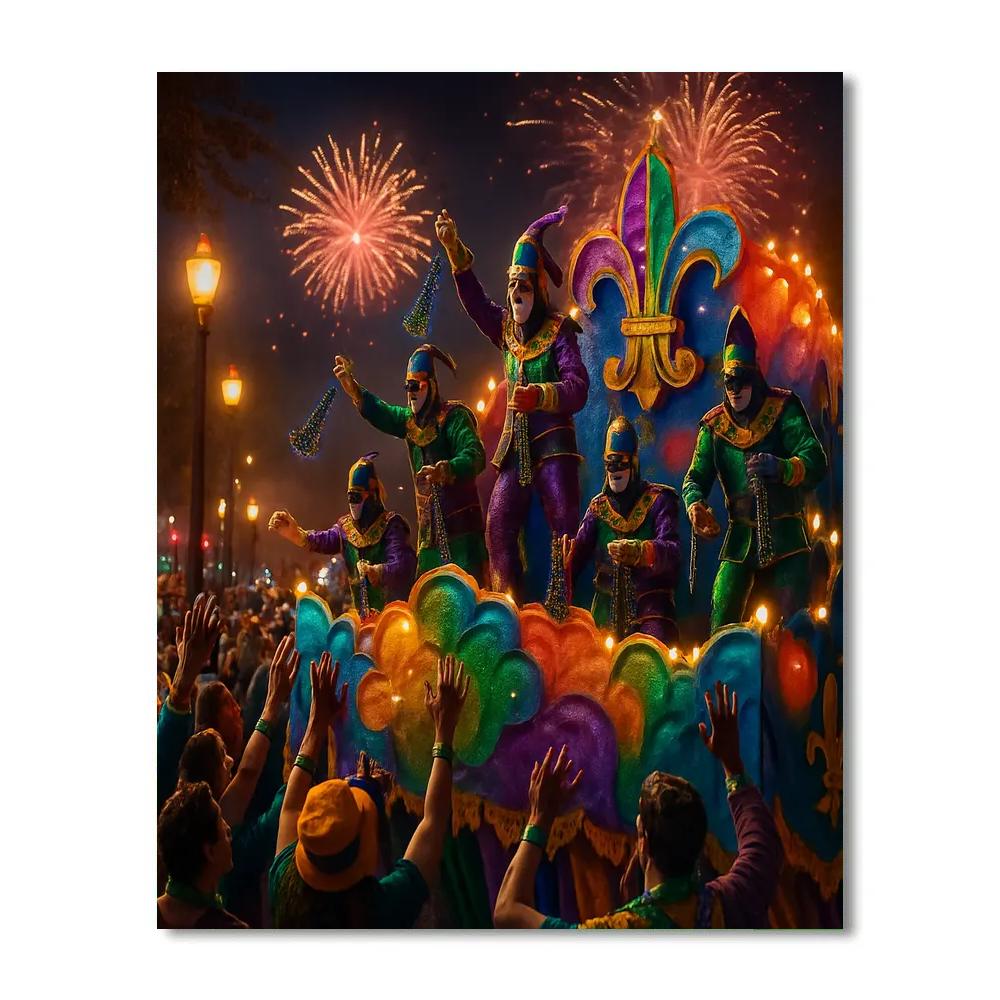 Mardi Gras Night Parade paint by numbers