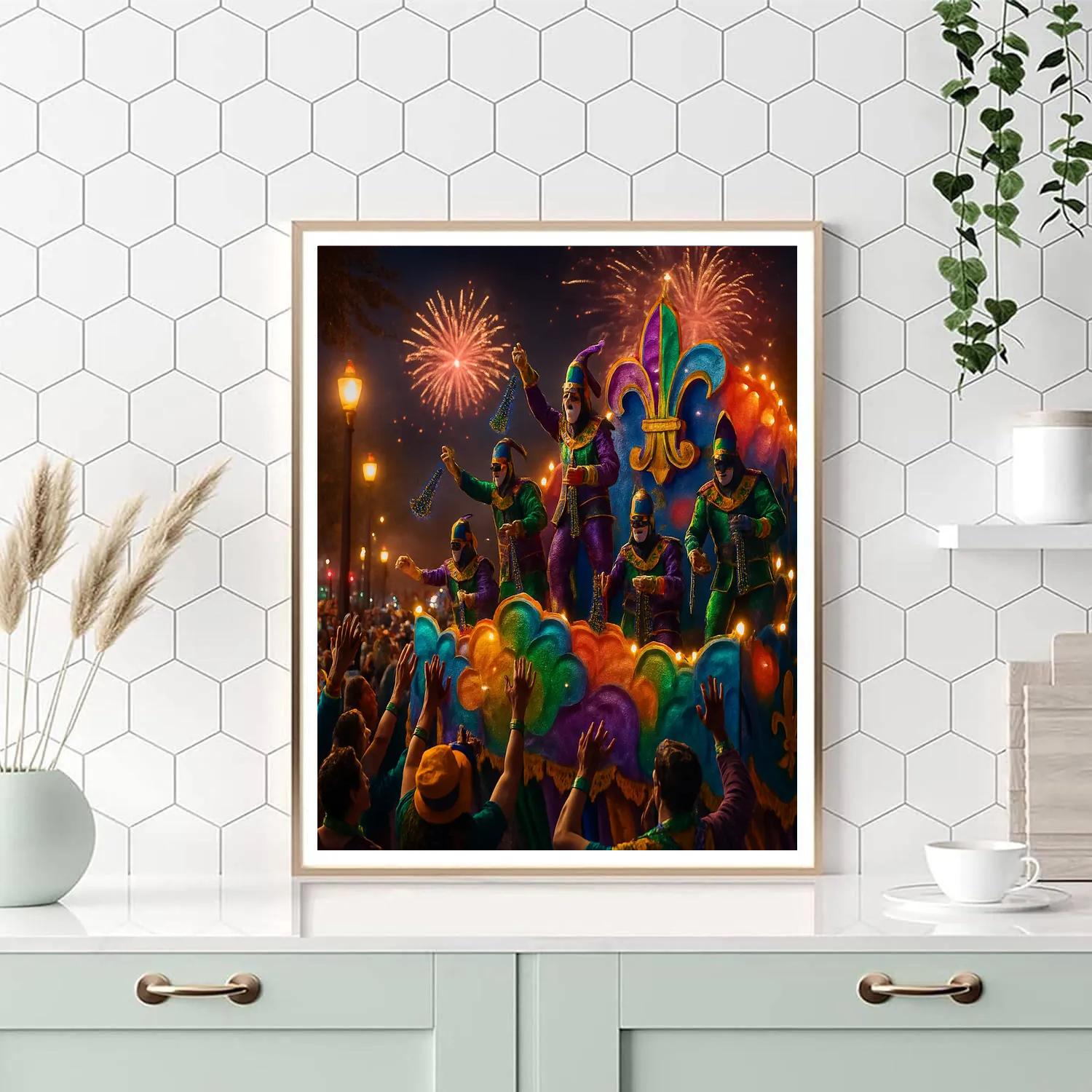 Mardi Gras Night Parade paint by numbers