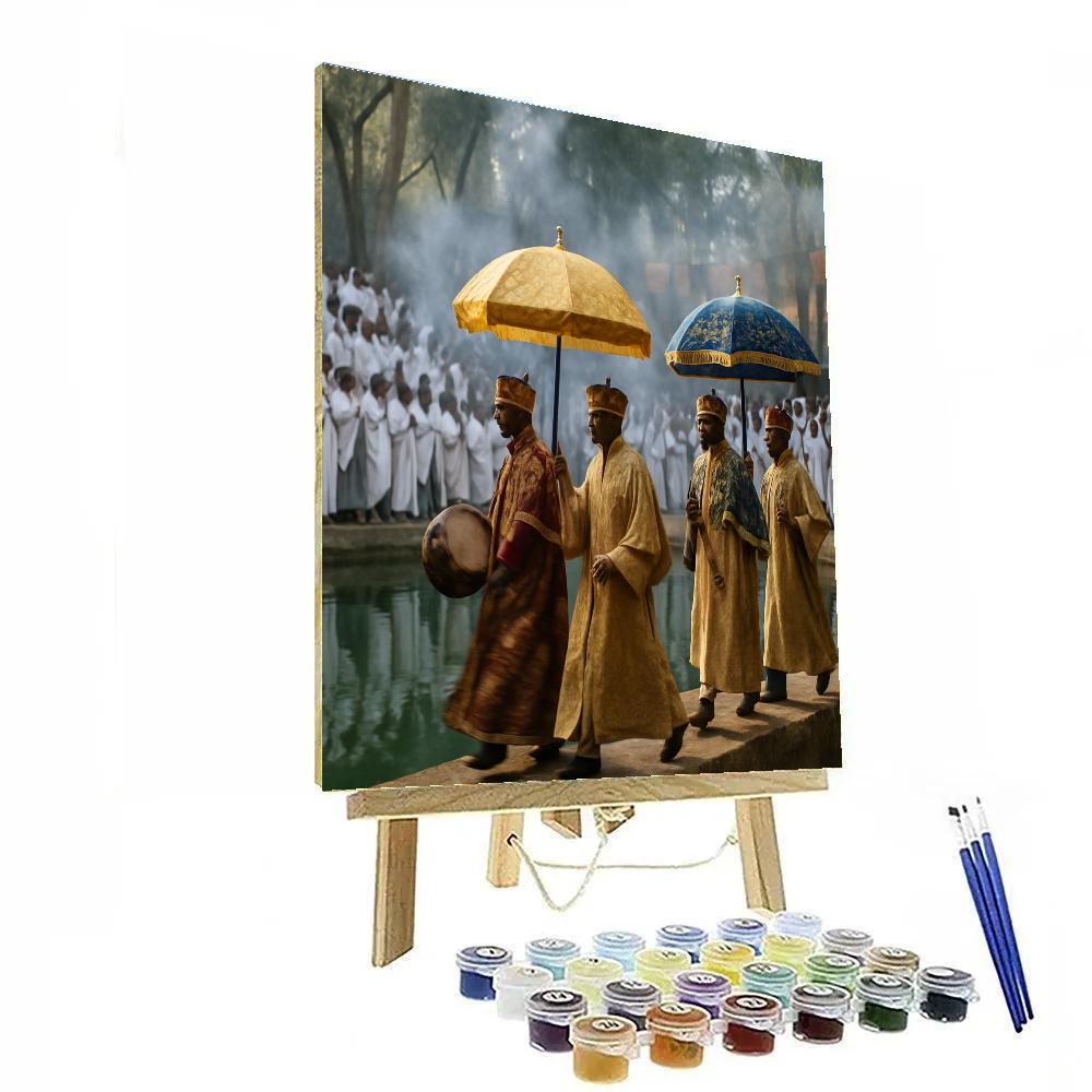 Timkat Dawn Procession At Gondar Paint by numbers art
