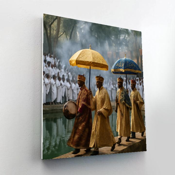 Timkat Dawn Procession At Gondar Paint by numbers art