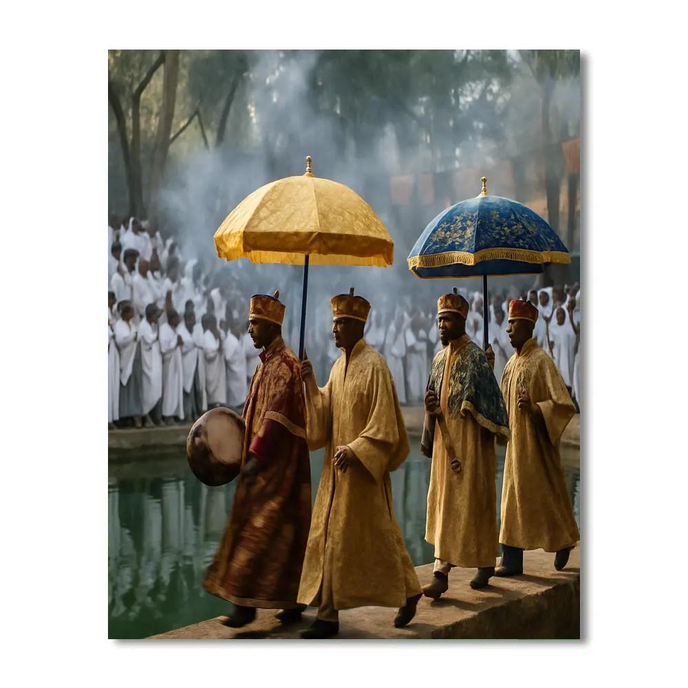 Timkat Dawn Procession At Gondar Paint by numbers art
