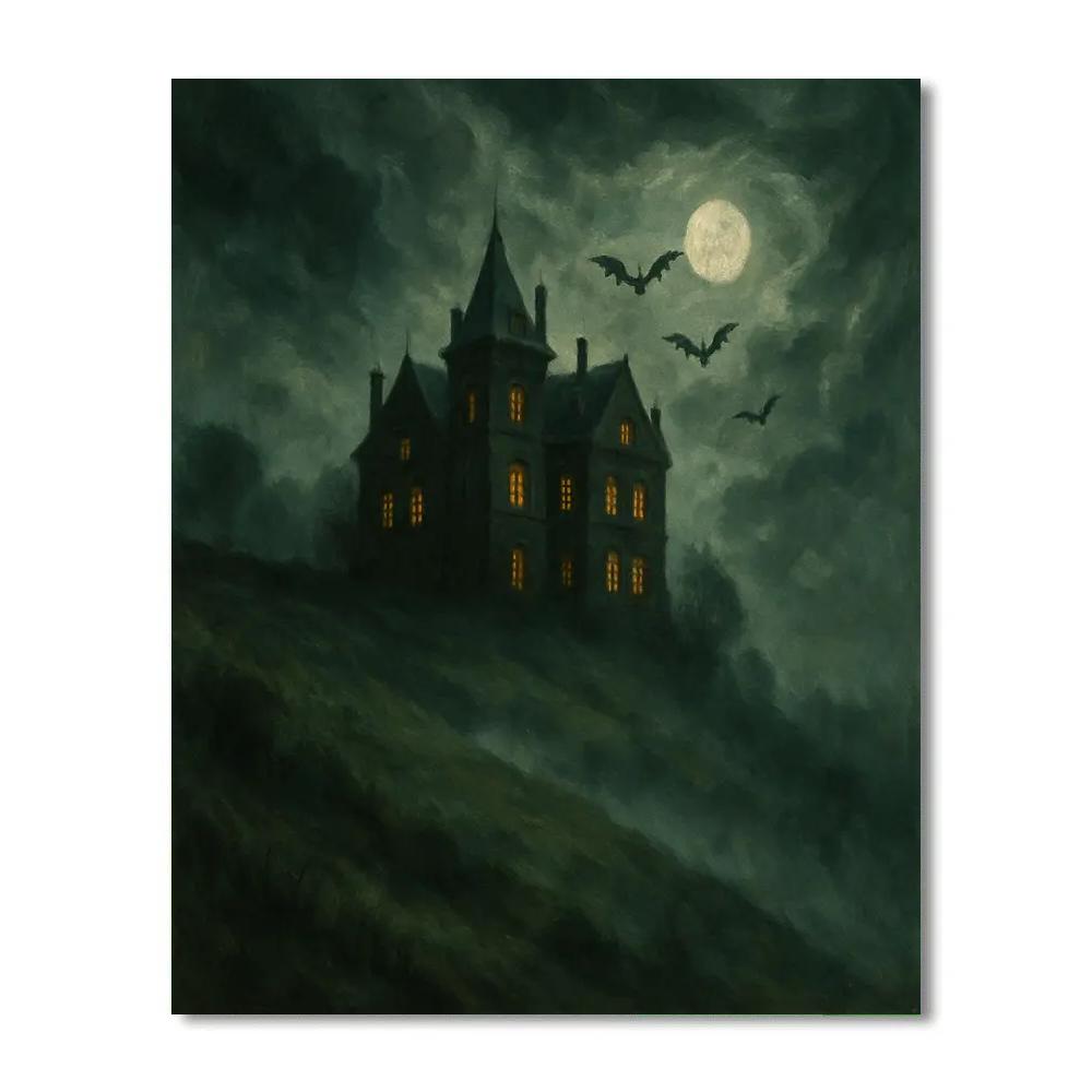 Haunted Hillside Paint by numbers kits