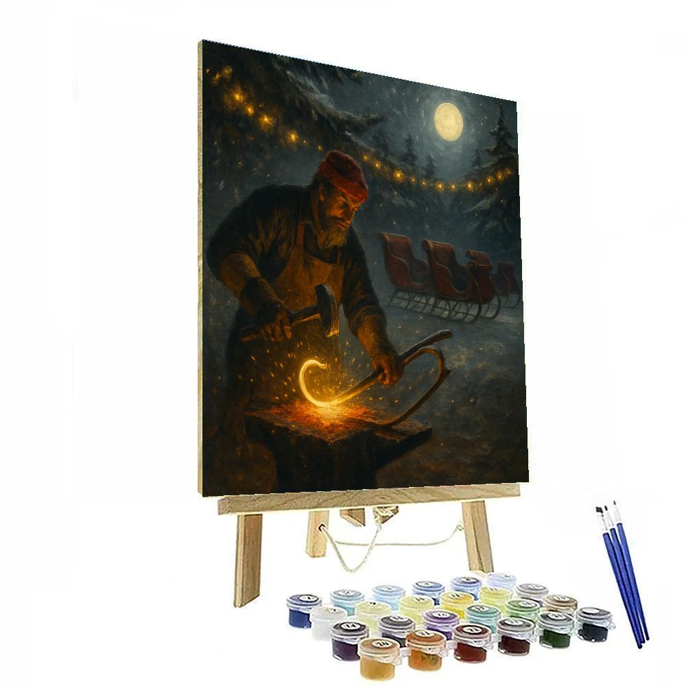 Sleighsmiths Moonlit Workshop paint by number