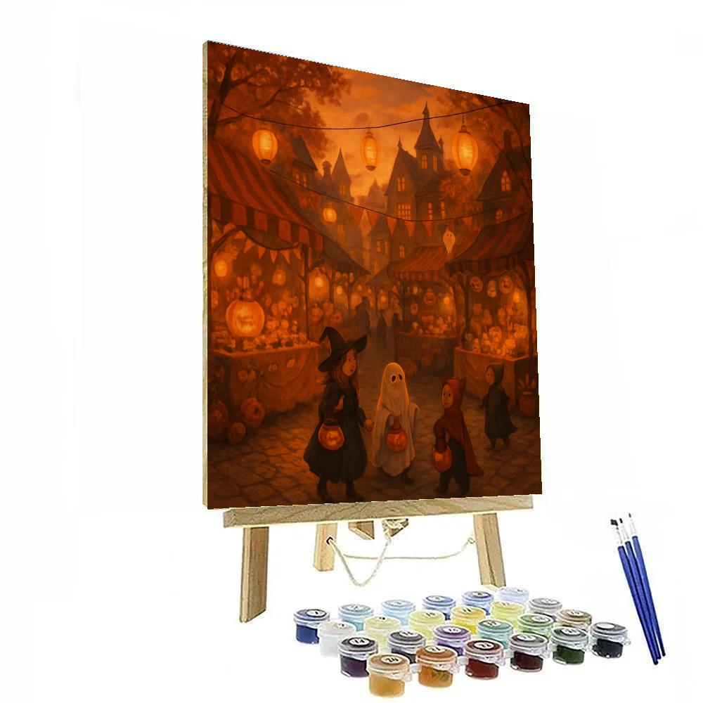 Lantern-Lit Halloween Town Paint by numbers kits