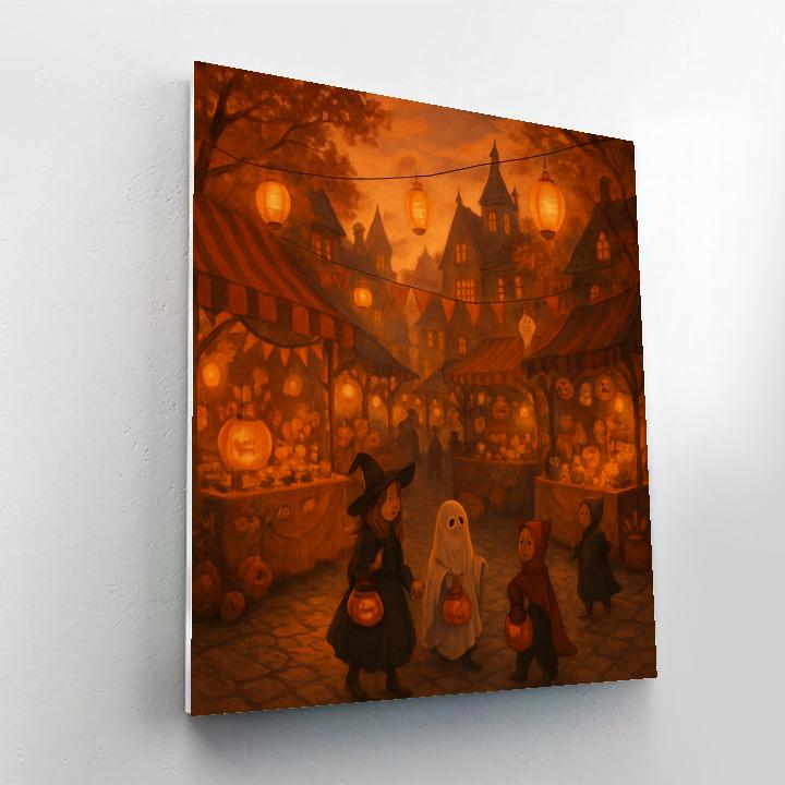 Lantern-Lit Halloween Town Paint by numbers kits