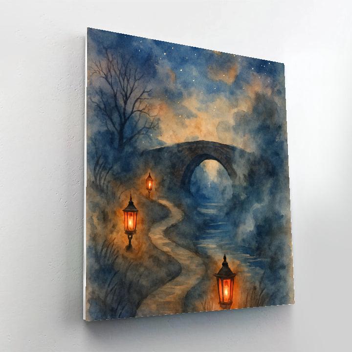 Ghostly Lantern Pathway Numbered painting kits
