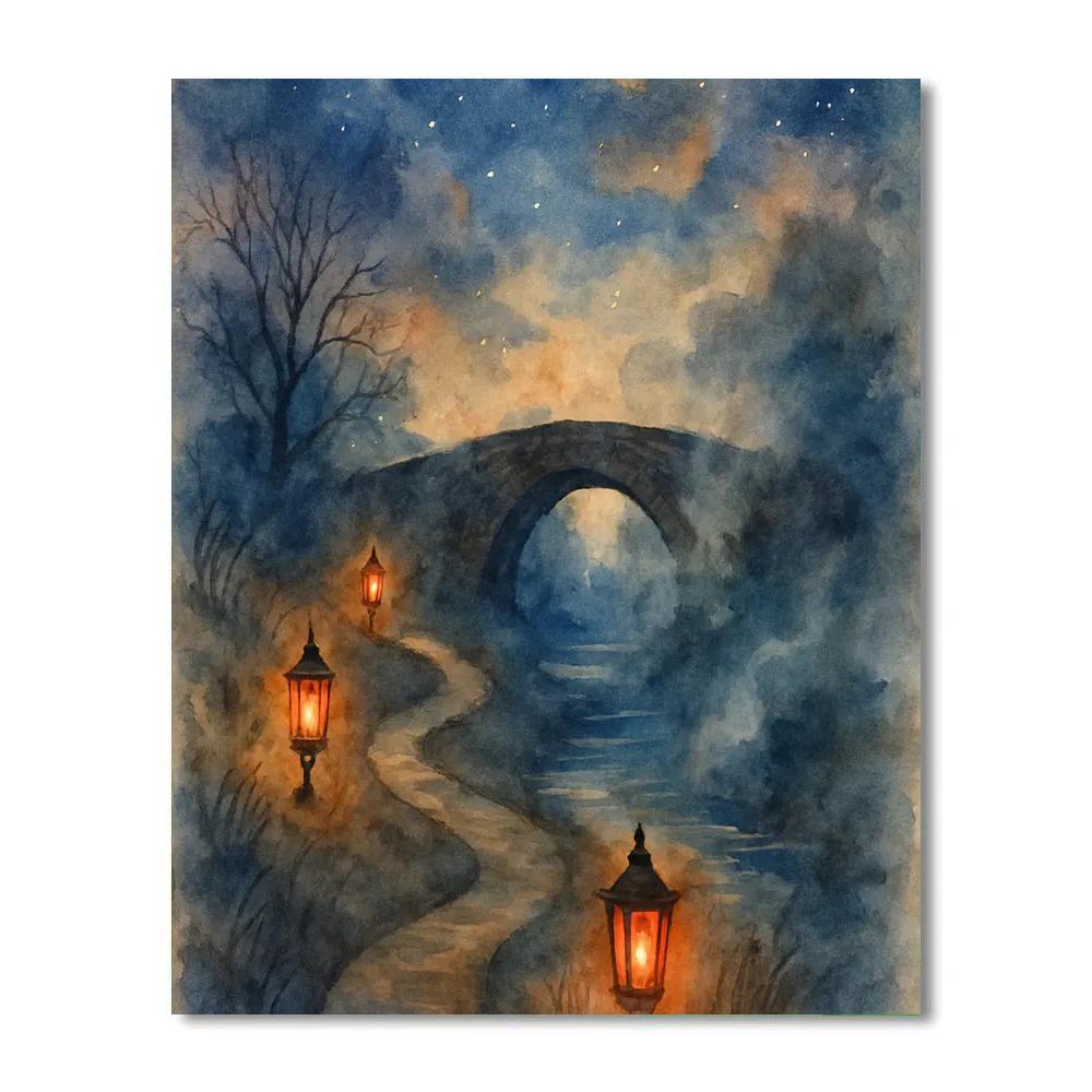 Ghostly Lantern Pathway Numbered painting kits