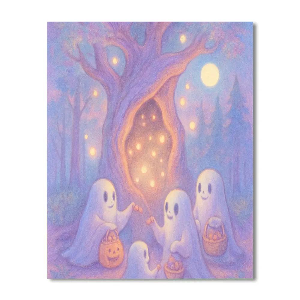 Mystery Beneath The Hollow Tree Numbered painting kits