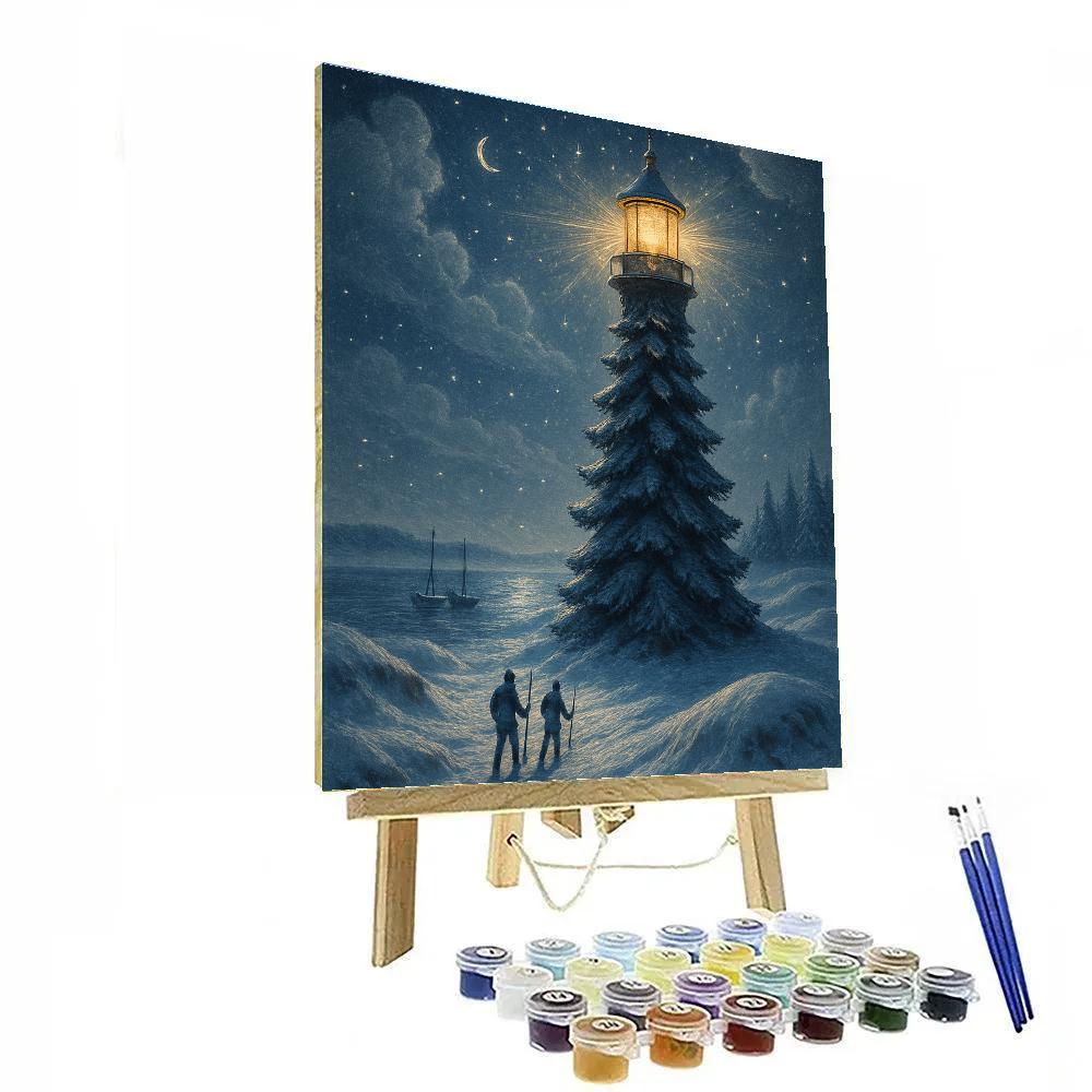 Pine Lantern Lighthouse paint by number
