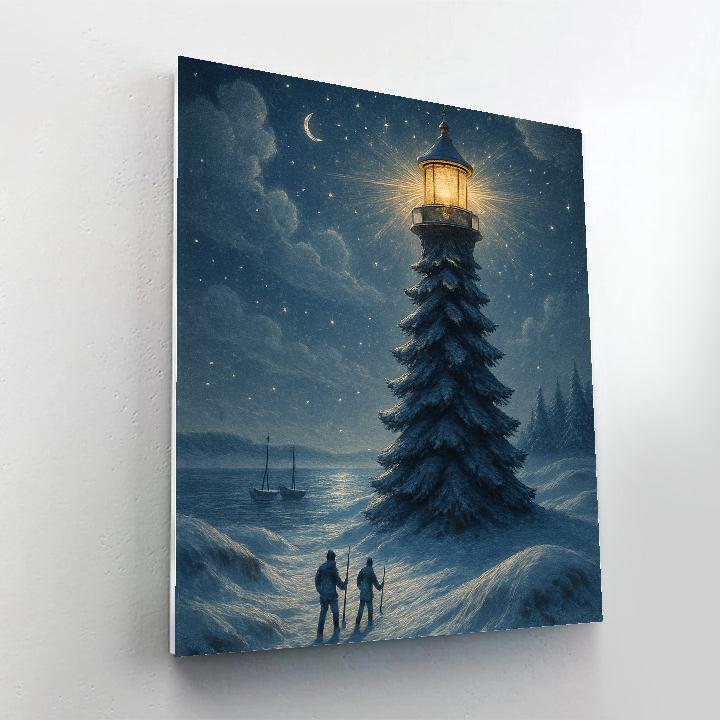 Pine Lantern Lighthouse paint by number