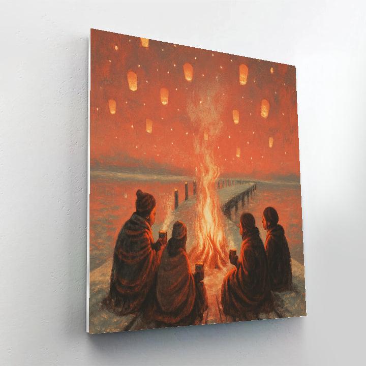 Crackling Pier Bonfire painting number kit
