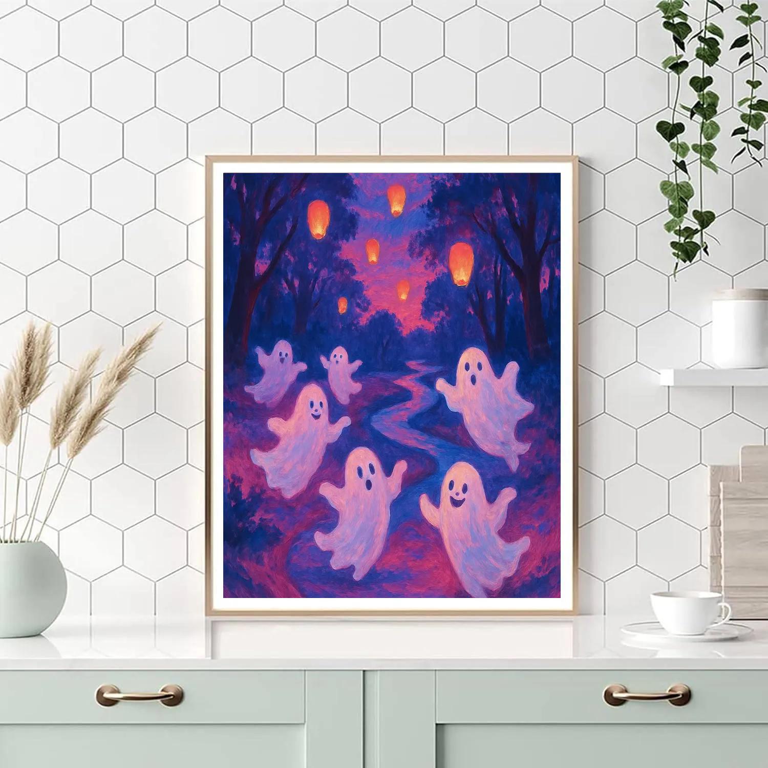 Ghost Parade At Dusk paint by number