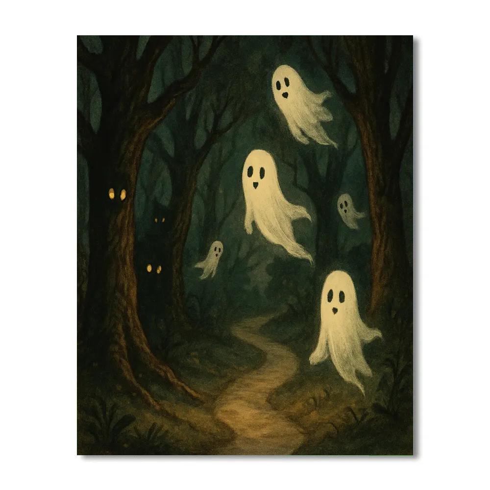 Haunted Nightfall paint by number