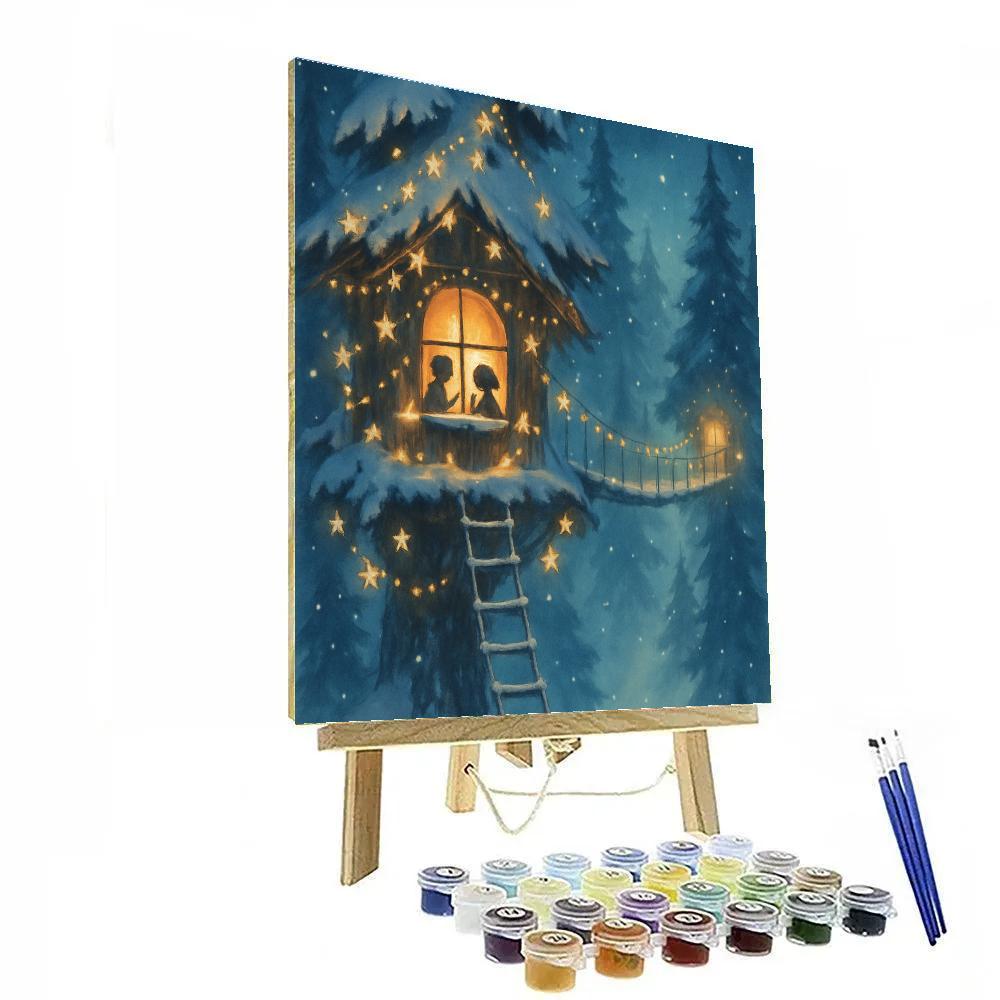 Star Lantern Treehouse paint by numbers