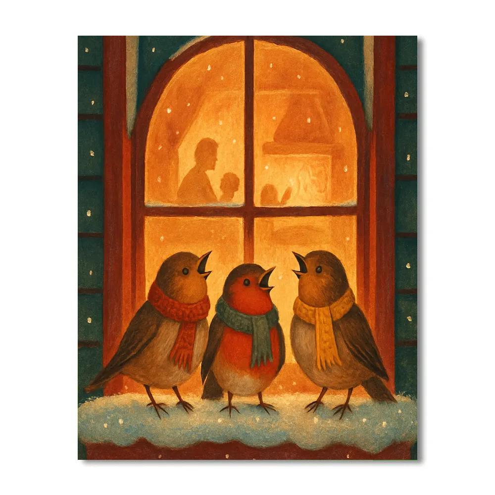 Hearthside Window Bird Chorus paint by color