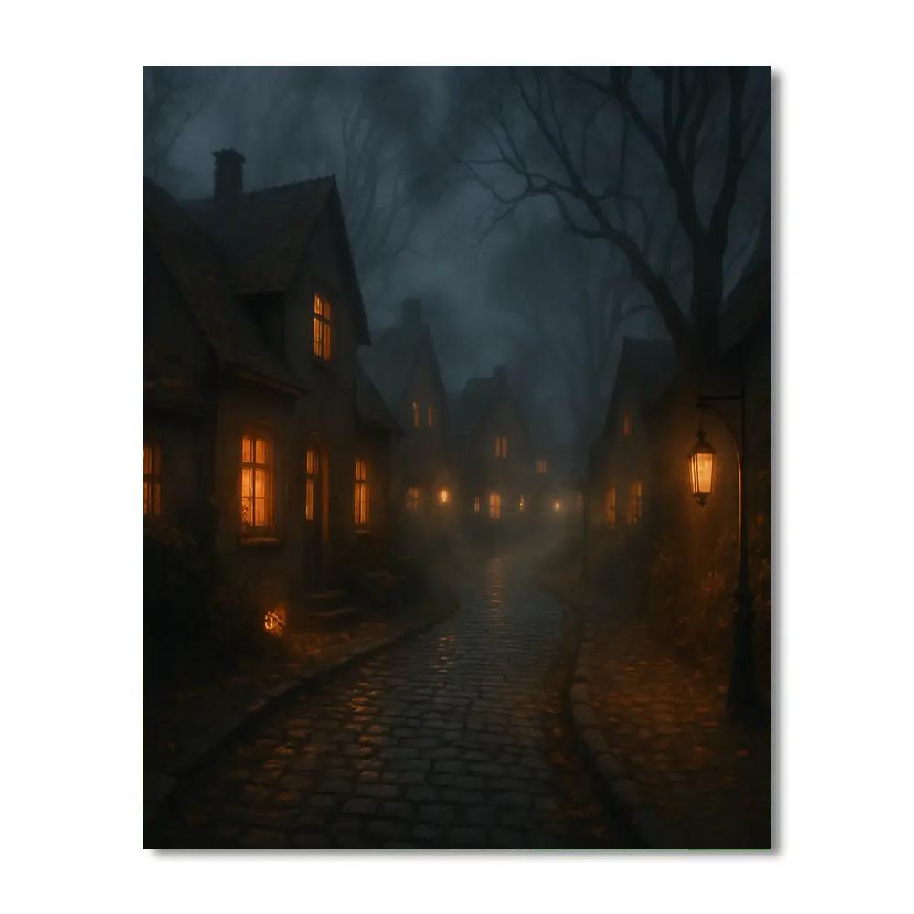 Fog-Drift Village Paint by numbers art