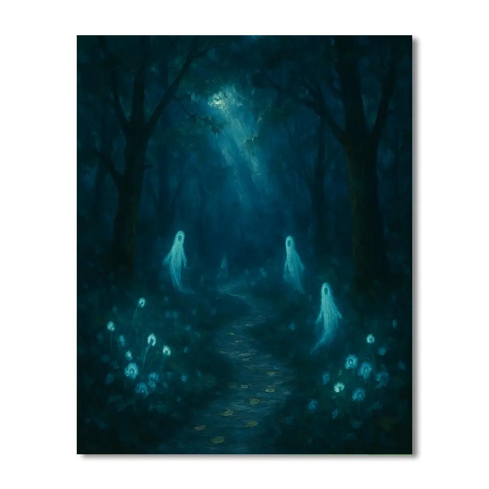 Glimmering Night Woods painting number kit