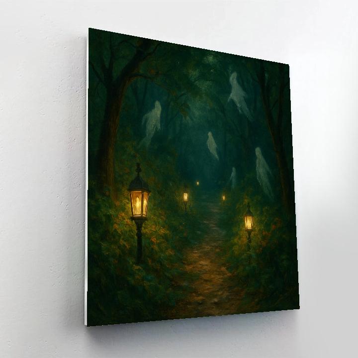 Eerie Lantern Forest Painting by numbers kit