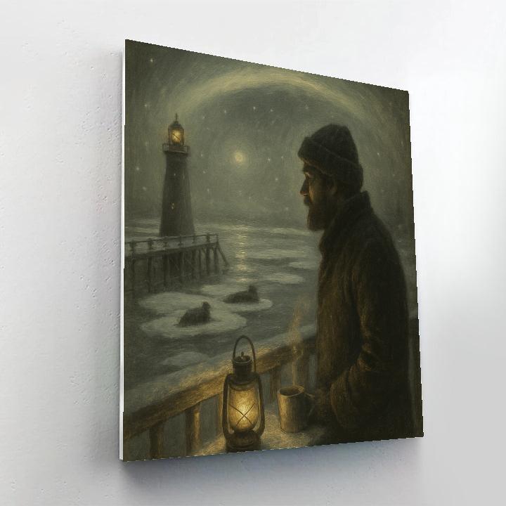 Silent Snowwatch Lighthouse paint by number