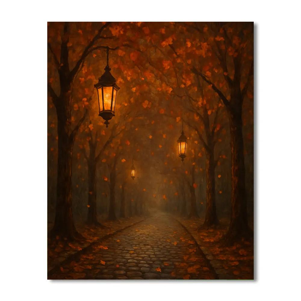 Autumn Leaves On Ghost Lane Paint by numbers kits