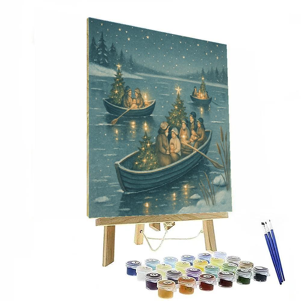 Frosted Lantern Rowboats Number painting