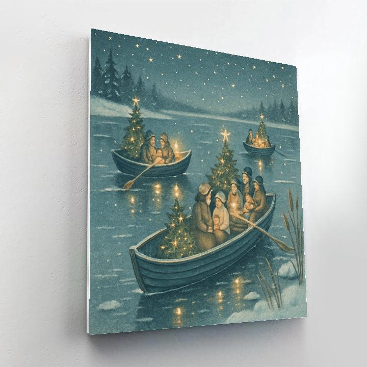 Frosted Lantern Rowboats Number painting