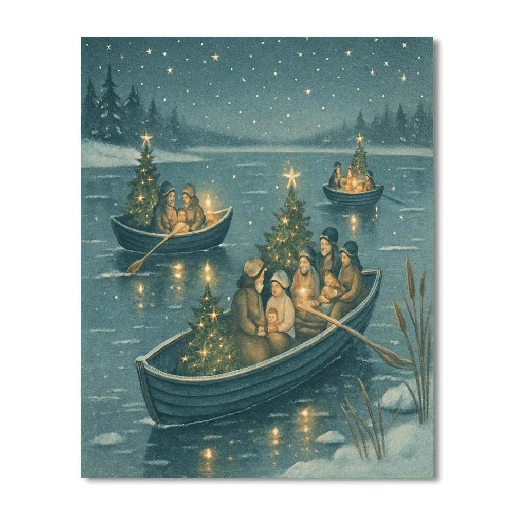 Frosted Lantern Rowboats Number painting