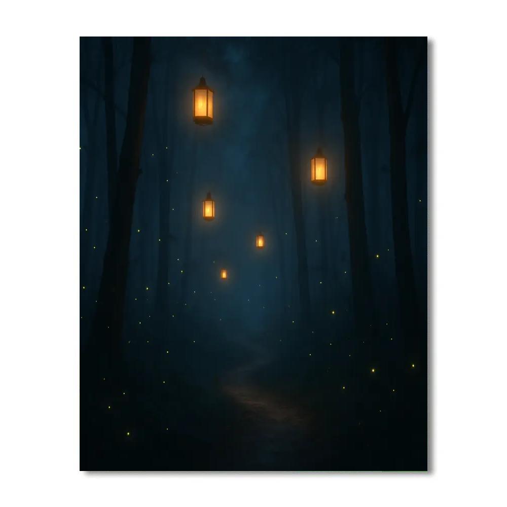 Foggy Lantern Path paint by numbers