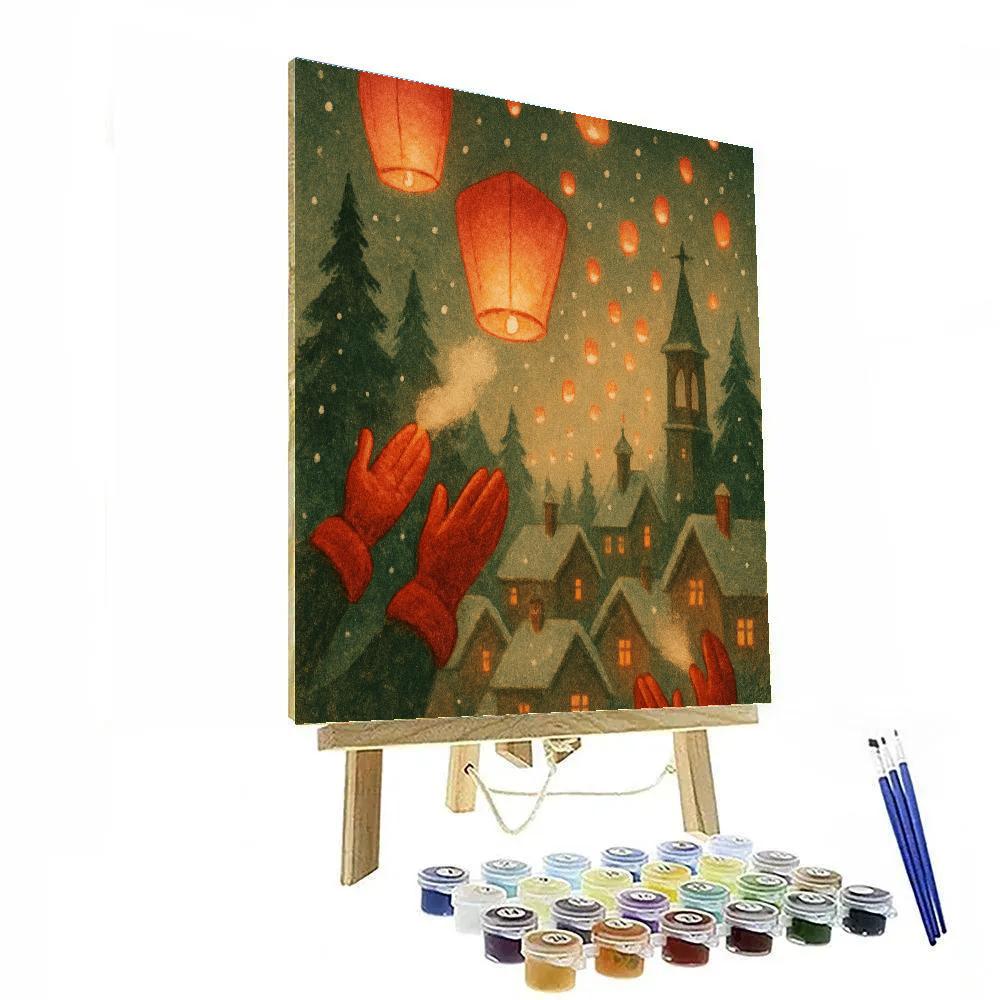Frosted Paper Lantern Festival Painting by numbers kit