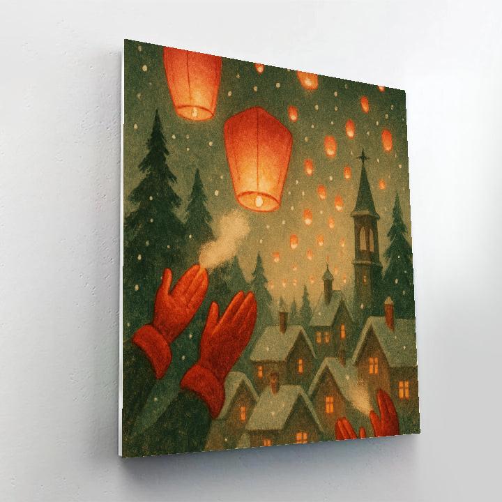 Frosted Paper Lantern Festival Painting by numbers kit