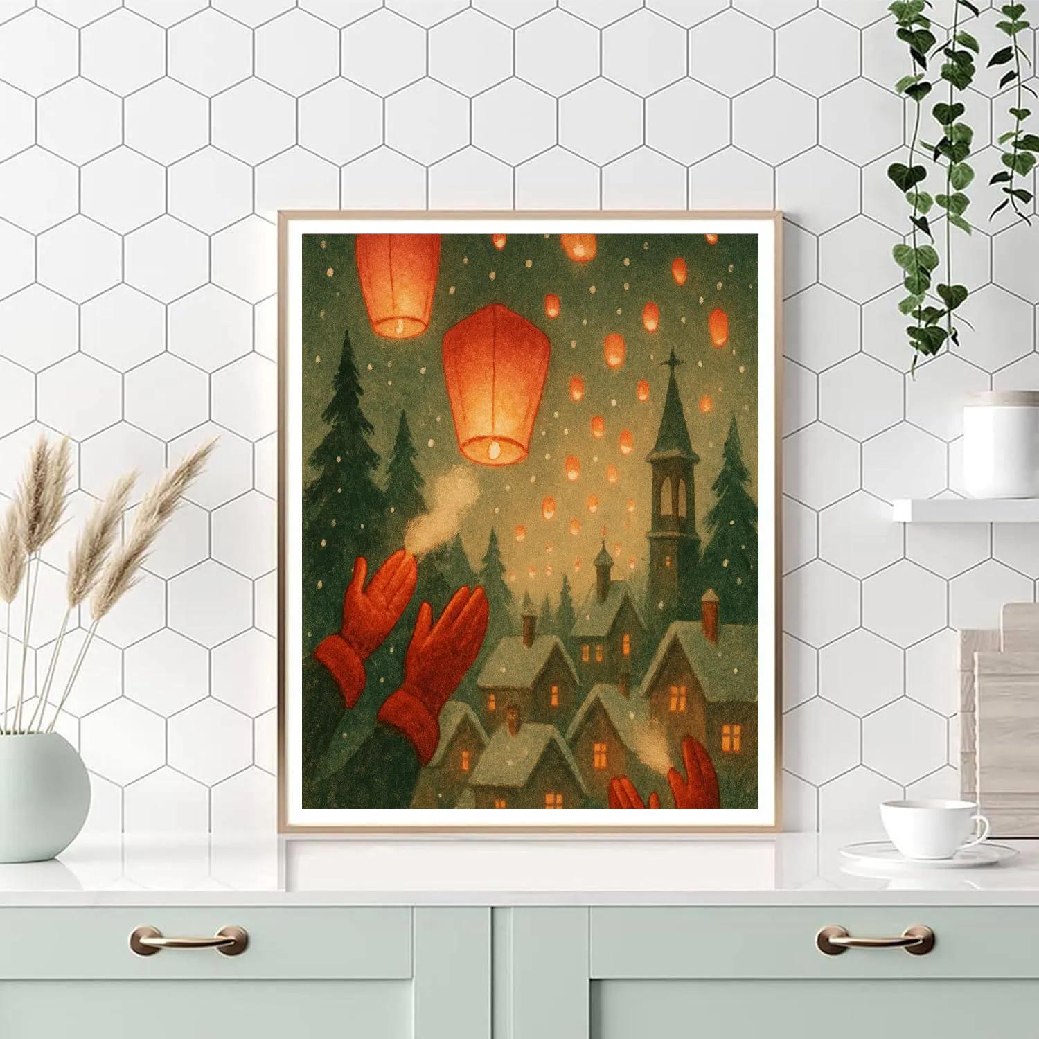 Frosted Paper Lantern Festival Painting by numbers kit