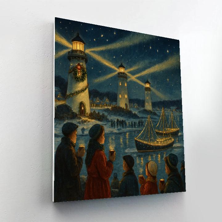 Snow Lantern Lighthouse Festival Paint by numbers art