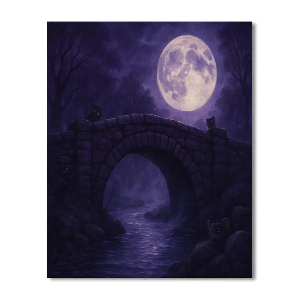 Mystical Halloween Bridge painting number kit