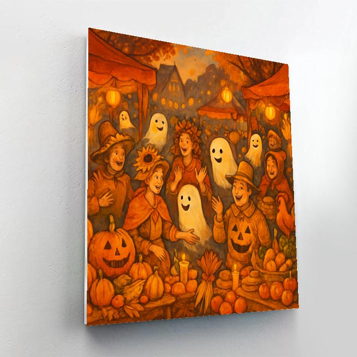 Ghostly Harvest Celebration painting number kit